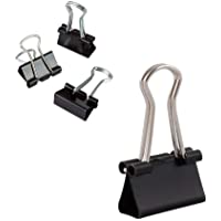 D.RECT Set de 12 Clips para la oficina | Clips Oficina | Pinzas para papel grandes de metal | 15mm Negro